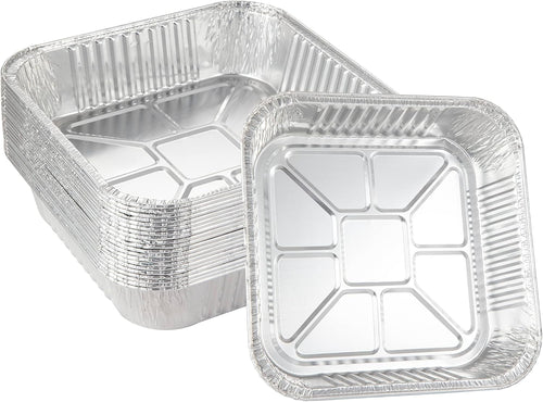25pack- 8 x 8 Aluminum foil Pans Disposable Heavy Duty Square baking Cake Pan, Cooking Tins Homemade Breads Oven Pans,Foil Pan, Baking pan Roasting