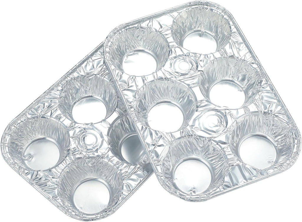 10pack Muffin Pan 6-Cup Cupcake Aluminum Pans Favorite Muffin Tin Size for Baking Cupcakes Muffins and Mini Pies - Standard Size