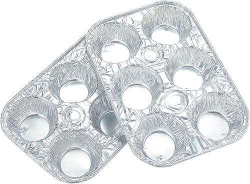 10pack Muffin Pan 6-Cup Cupcake Aluminum Pans Favorite Muffin Tin Size for Baking Cupcakes Muffins and Mini Pies - Standard Size
