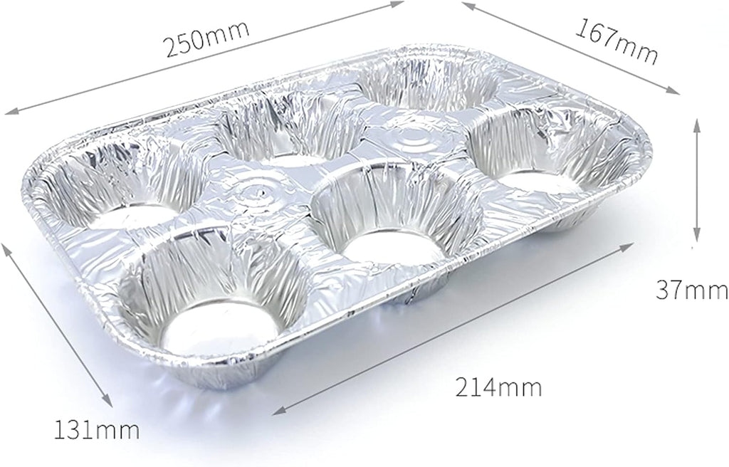 10pack Muffin Pan 6-Cup Cupcake Aluminum Pans Favorite Muffin Tin Size for Baking Cupcakes Muffins and Mini Pies - Standard Size