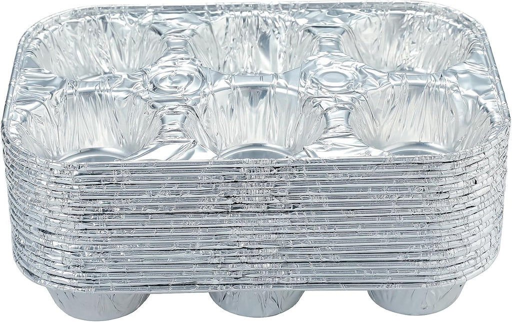 10pack Muffin Pan 6-Cup Cupcake Aluminum Pans Favorite Muffin Tin Size for Baking Cupcakes Muffins and Mini Pies - Standard Size