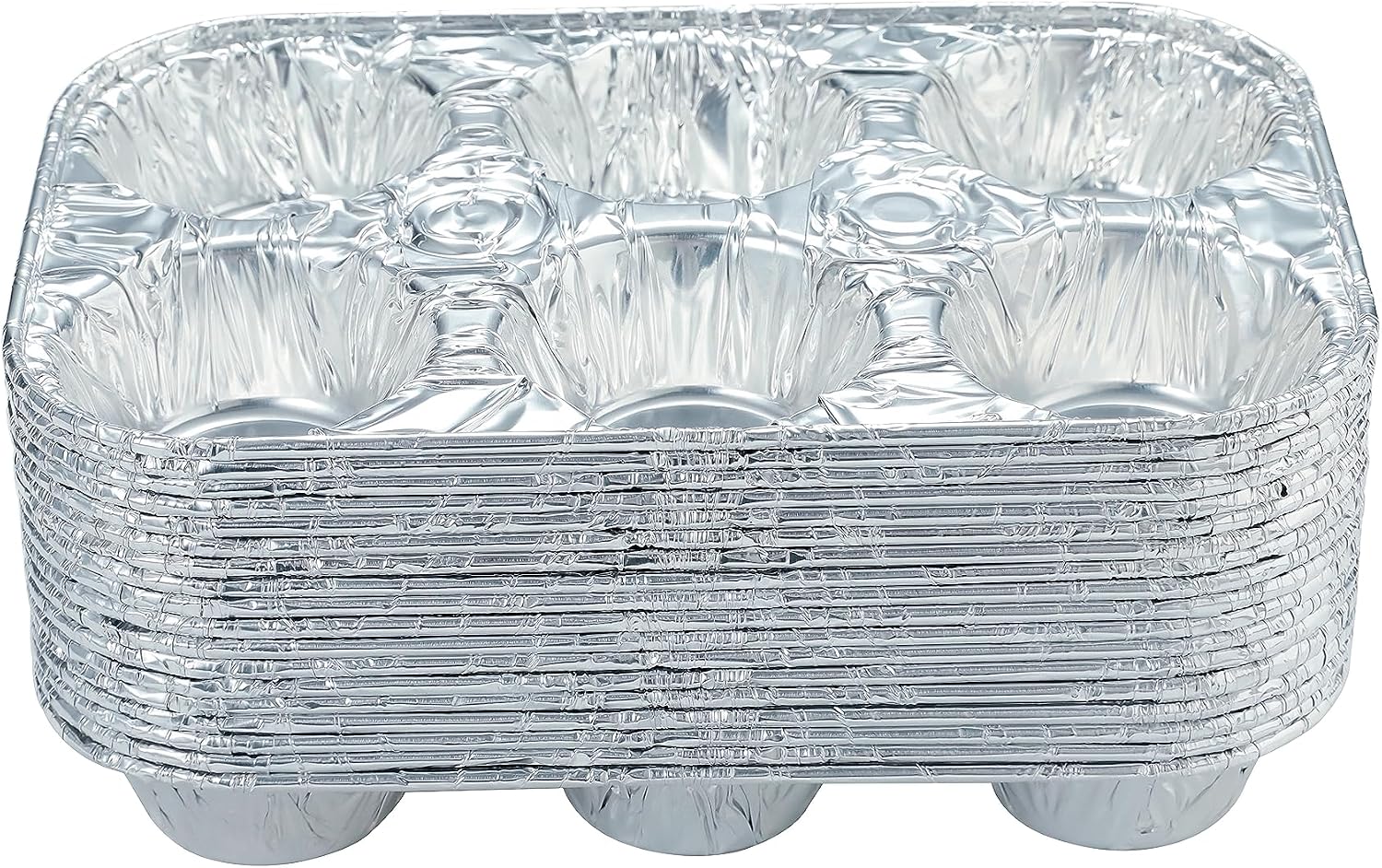 10pack Muffin Pan 6-Cup Cupcake Aluminum Pans Favorite Muffin Tin Size for Baking Cupcakes Muffins and Mini Pies - Standard Size