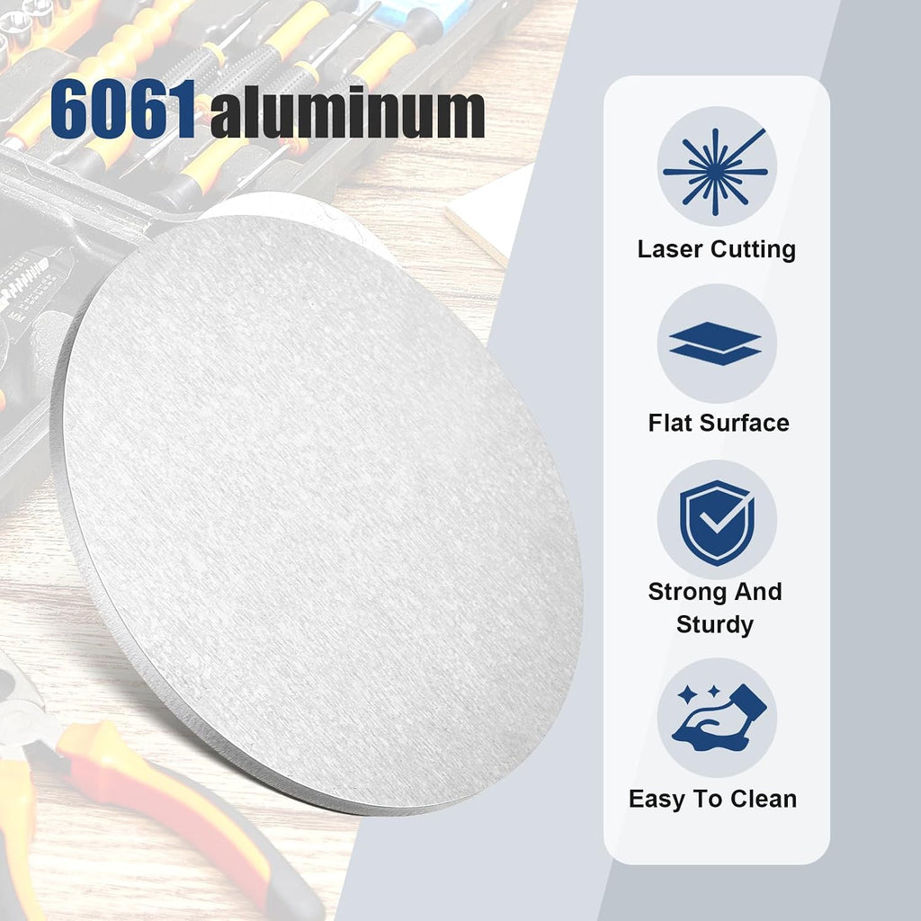 4 Pcs 1/8" X 4" Aluminum Disc Round Aluminum Sheets and Plates, 6061