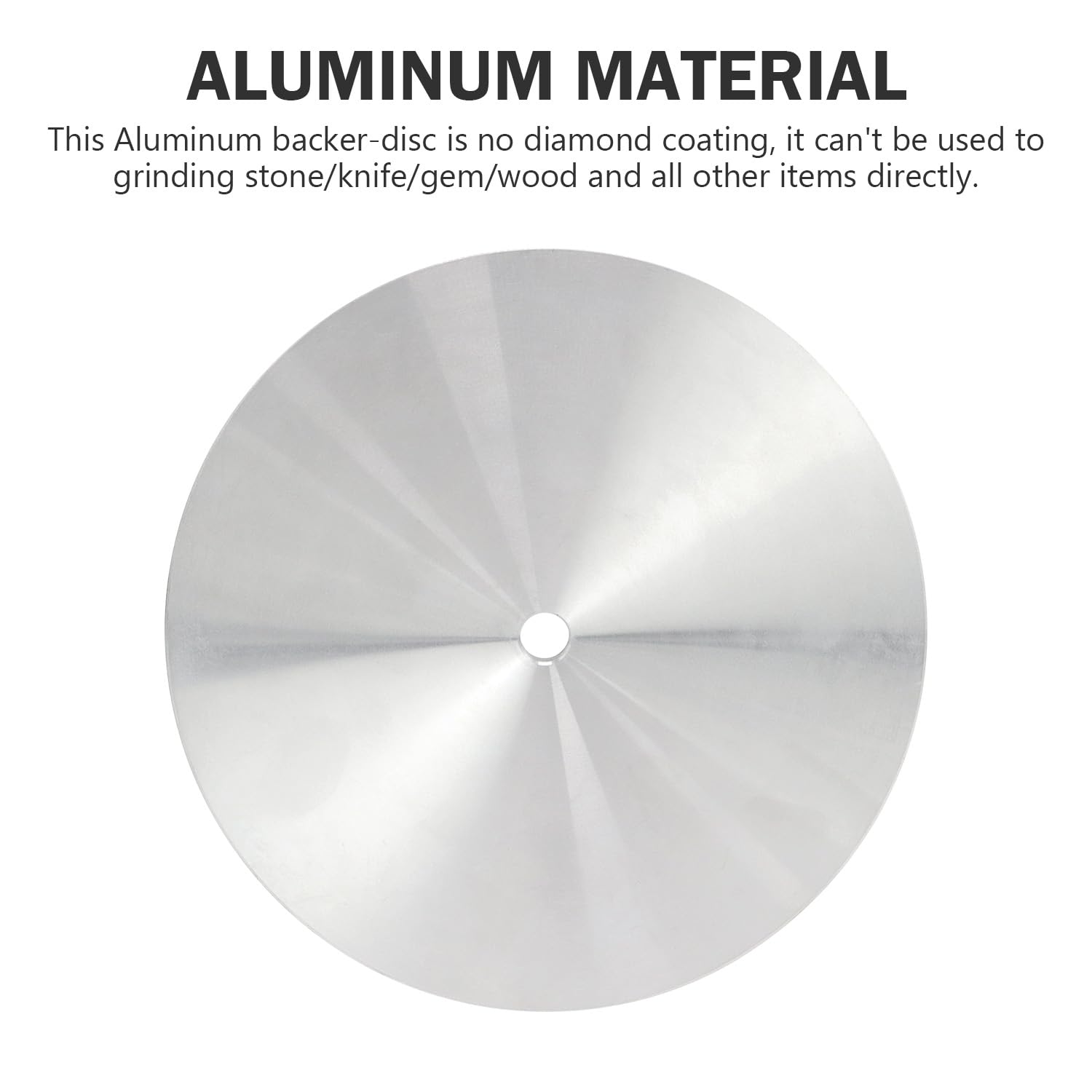 8’’ x 1/2’’ Aluminum Disc, Lapping Plate for Flat Abrasive Wheels, Aluminum Backer Pad Used on Slant Lap Polishing Machine-1 Pack