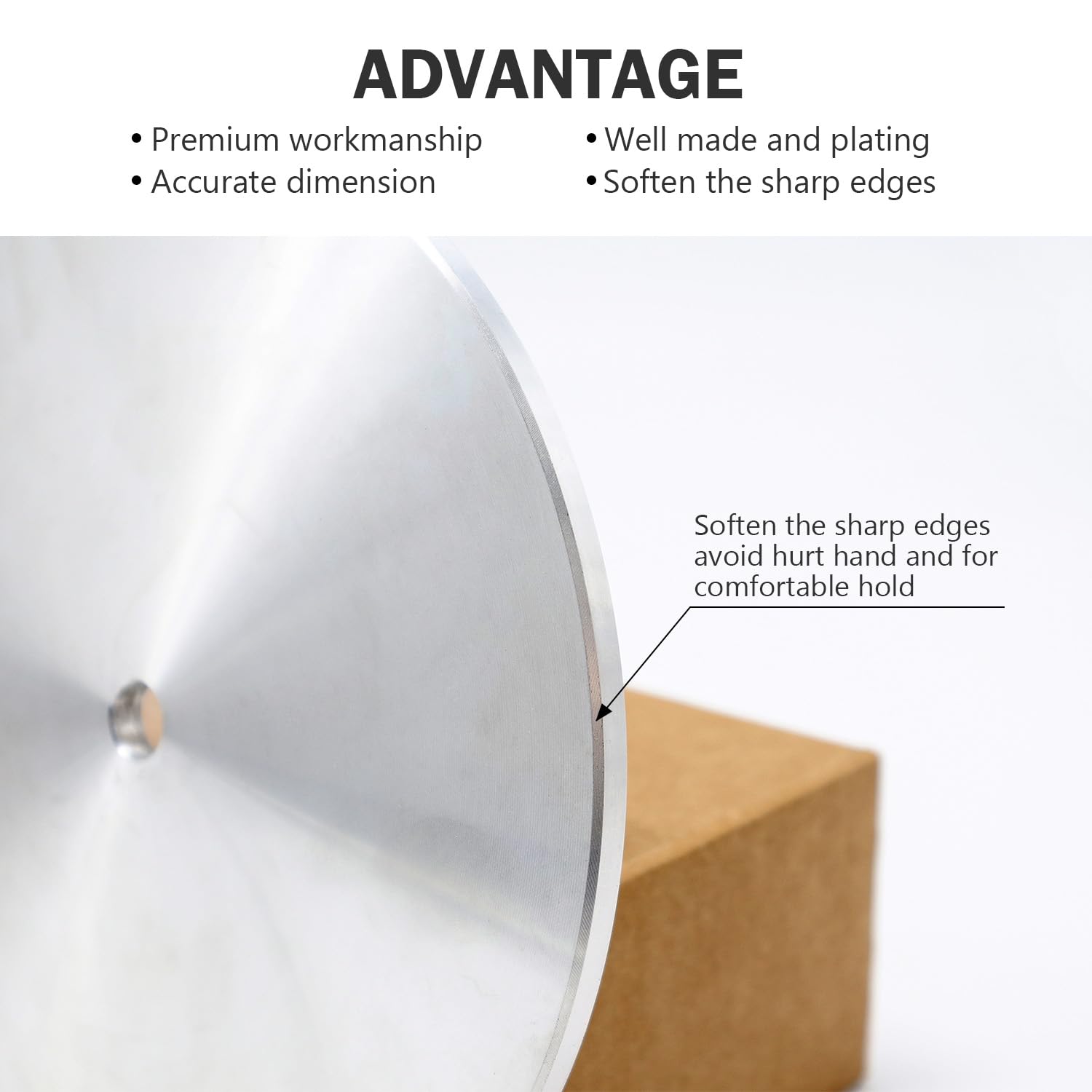 8’’ x 1/2’’ Aluminum Disc, Lapping Plate for Flat Abrasive Wheels, Aluminum Backer Pad Used on Slant Lap Polishing Machine-1 Pack