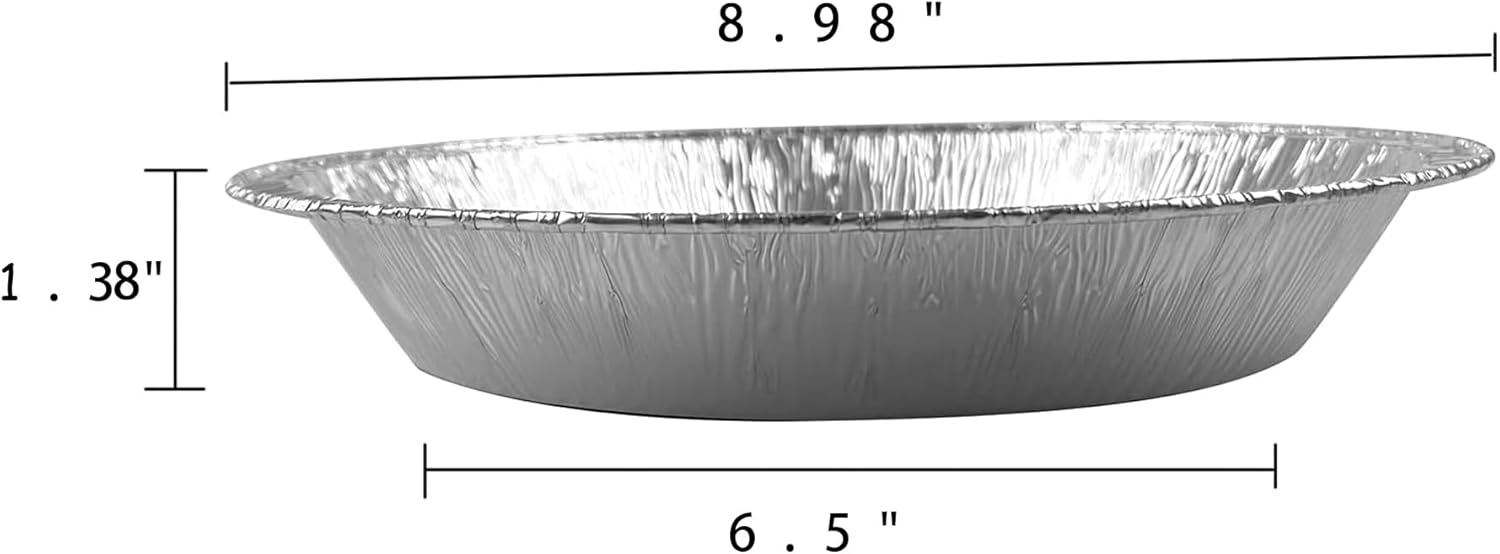 9" Pie Pans (10pack) - Disposable Aluminum Foil Pie Tins,Heavy-duty, Baking Tin Plates, Standard Size