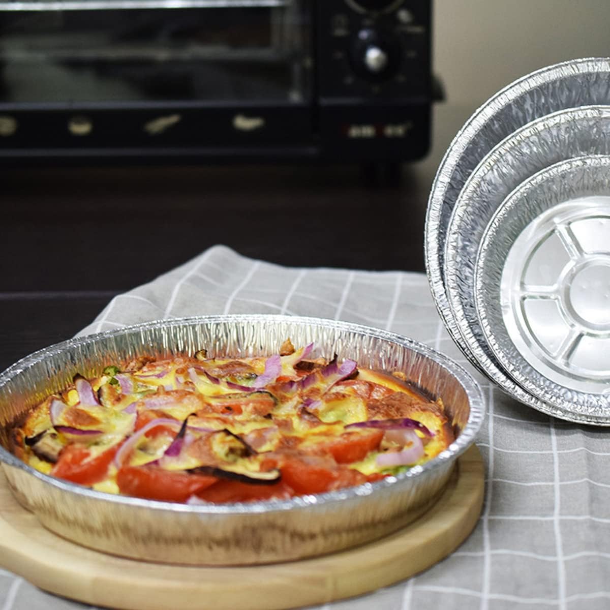 9" Pie Pans (10pack) - Disposable Aluminum Foil Pie Tins,Heavy-duty, Baking Tin Plates, Standard Size
