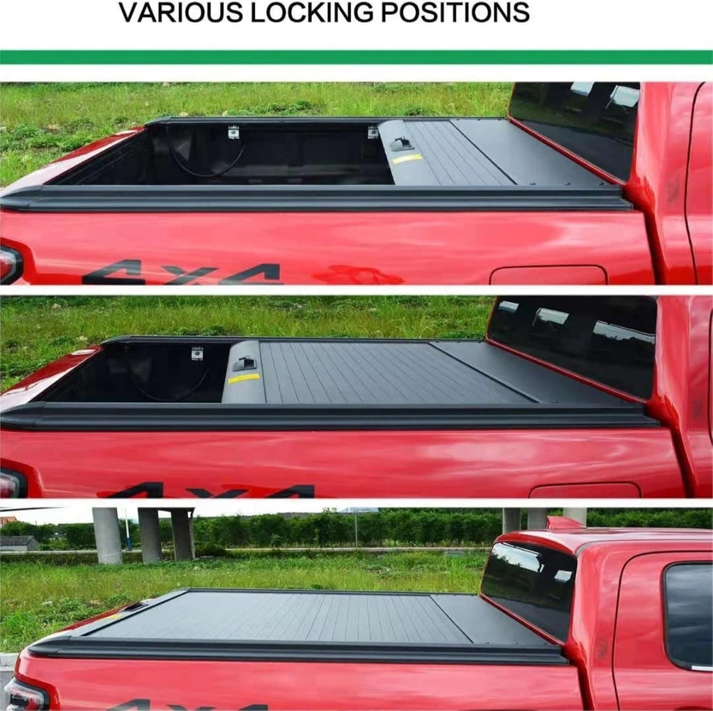 Roll-Up Retractable Roller Tonneau Compatible with BYD Shark Silverado Pickup Truck – Aluminum Alloy Automatic Truck Bed Lid(Electric)
