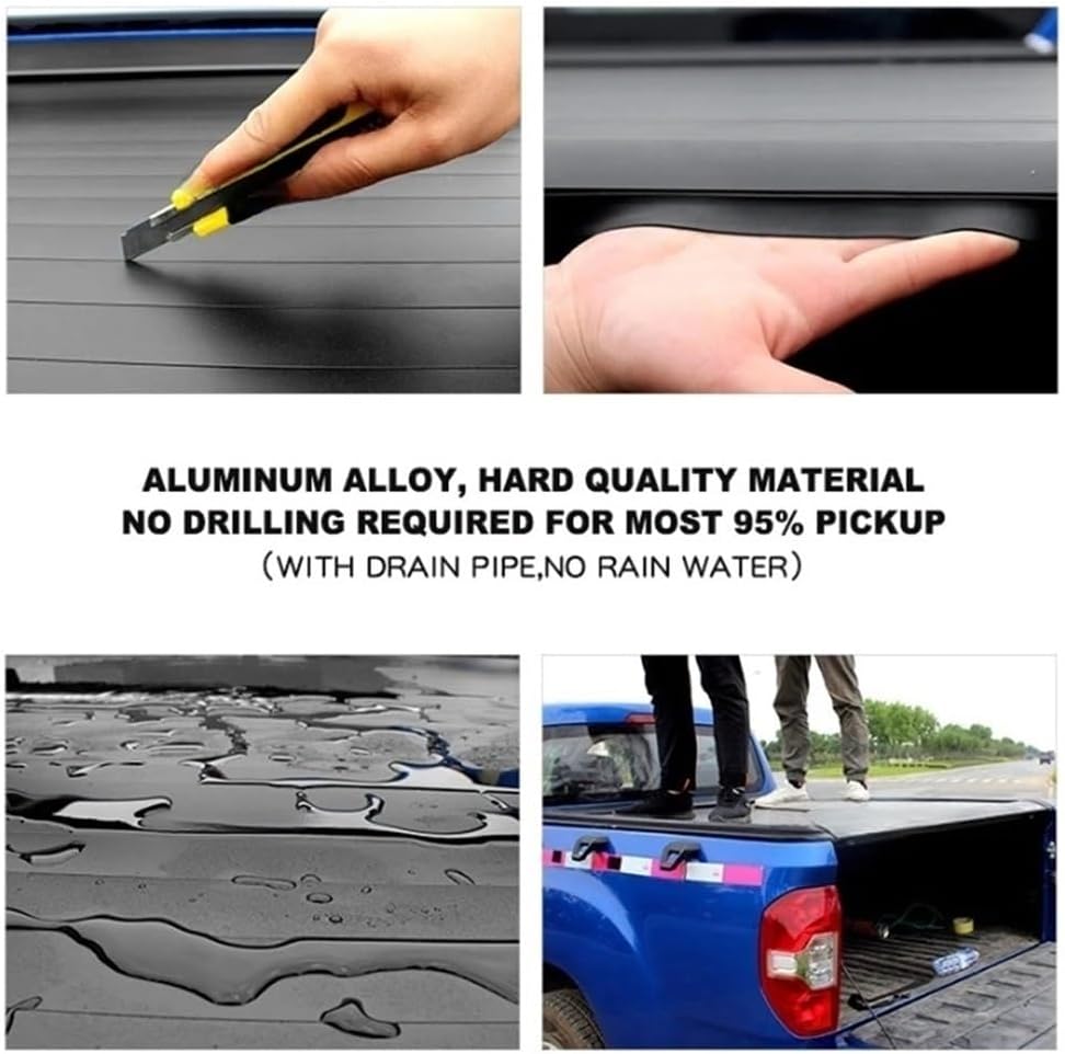 Roll-Up Retractable Roller Tonneau Compatible with BYD Shark Silverado Pickup Truck – Aluminum Alloy Automatic Truck Bed Lid(Electric)