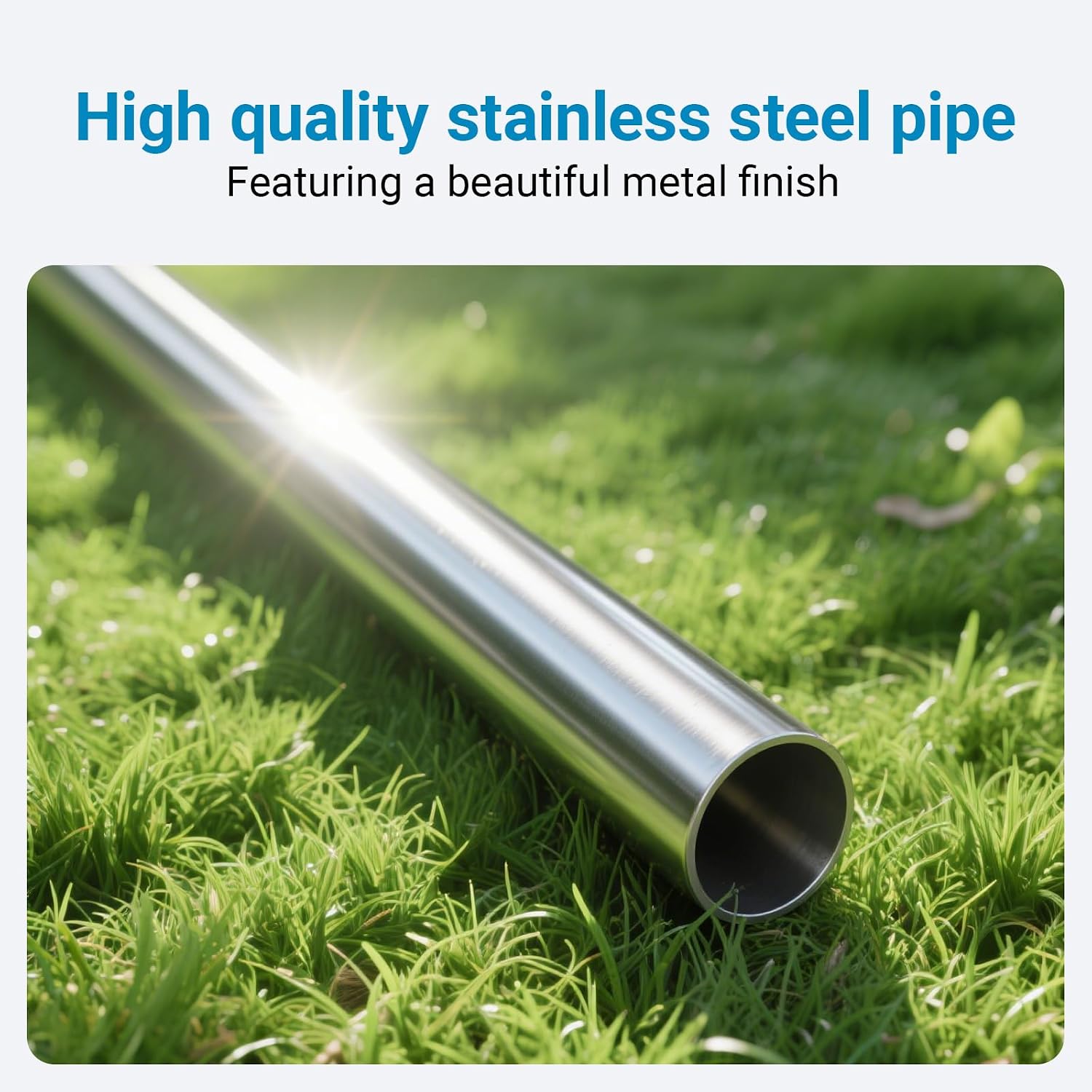 4 Pack 1" OD 304 Stainless Steel Pipe,20 Inch Length Thickened Metal Tubing,1.5mm Wall Thickness,1 Inch Stainless Steel Tube (4, 20 inch)